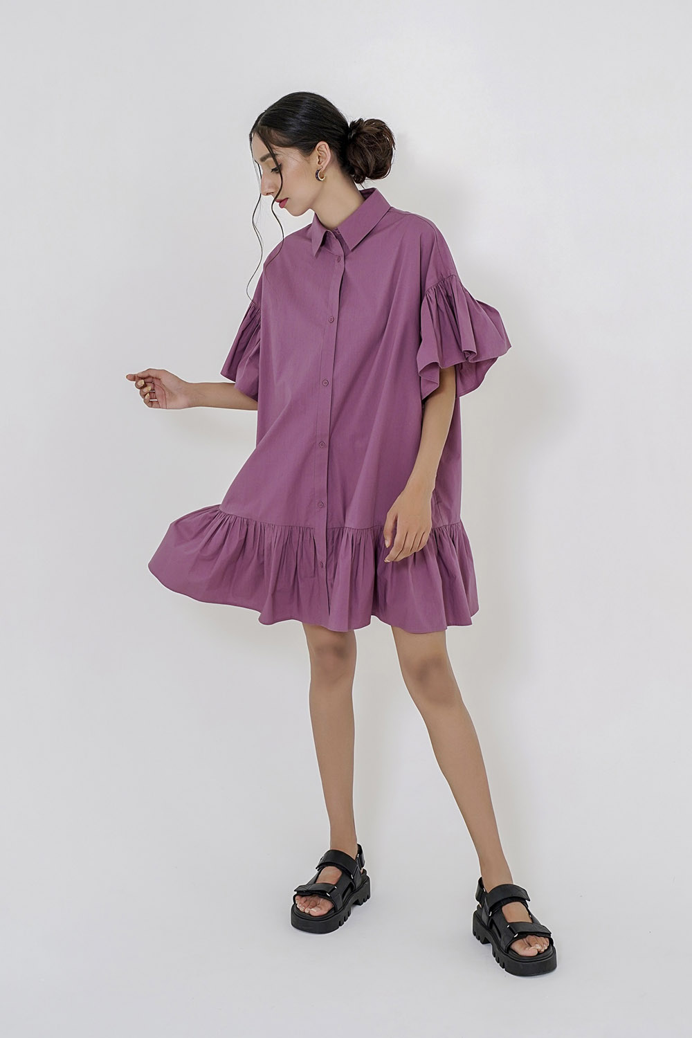 Purple A-Line Mini Dress